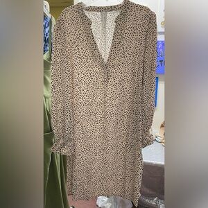 Kinmiu Tunic Dress in Animal print, size large, NWOT